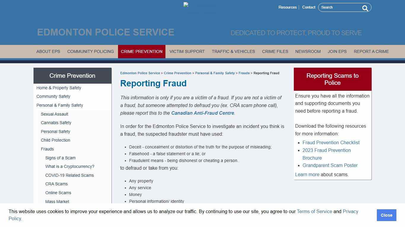 Reporting Fraud